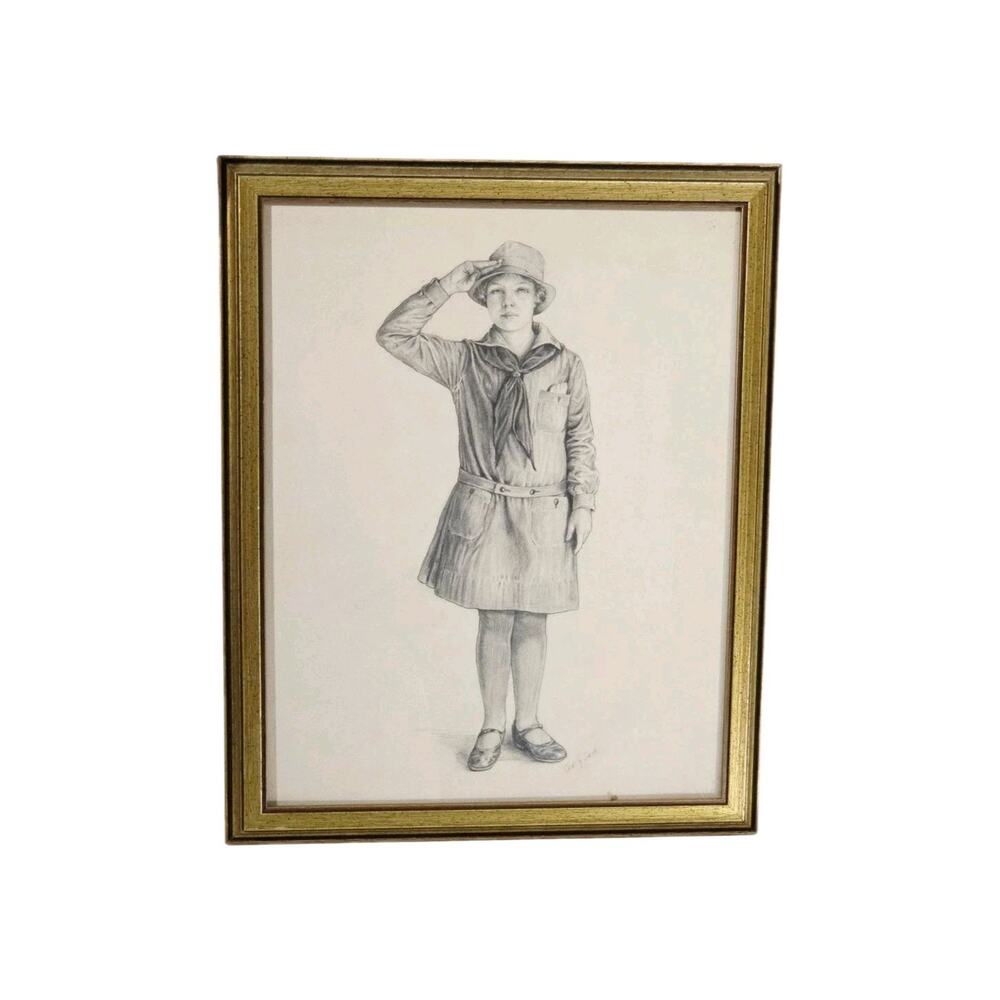 Original Pencil Sketch Signed “Chas G. Smith” Framed Art